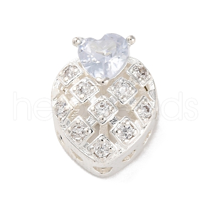 Rack Plating Brass Micro Pave Cubic Zirconia Beads KK-Z082-08S-1