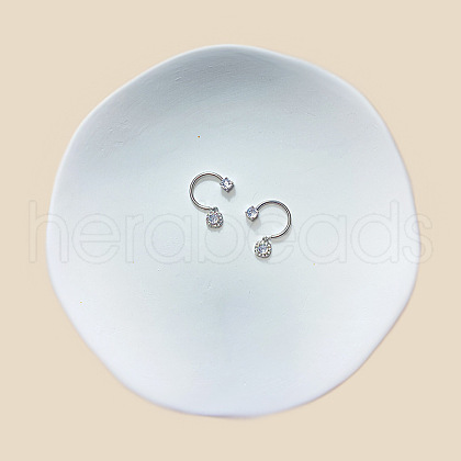 316L Surgical Stainless Steel Clear Cubic Zirconia Nipple Nail Rings WG097EA-04-1