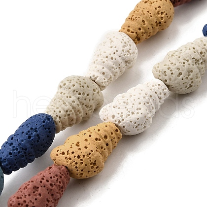 Dyed Natural Lava Rock Beads Strands G-A264-A01-01A-1