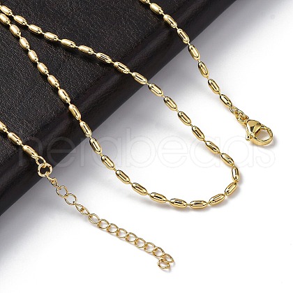 Rack Plating Brass Oval Link Chain Necklace NJEW-A035-06G-03-1