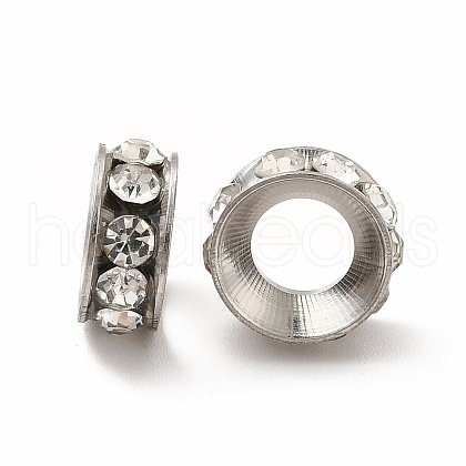 201 Stainless Steel Crystal Rhinestone Spacer Beads STAS-G305-01P-1