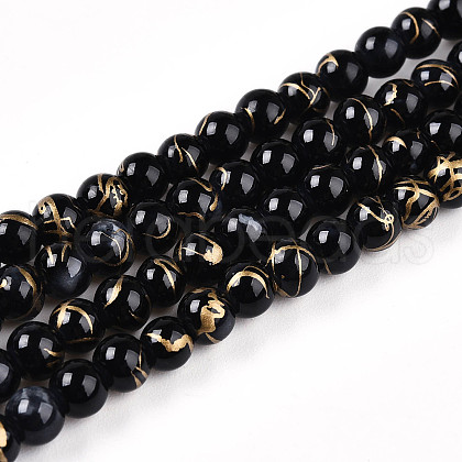 Baking Painted Glass Beads Strands X1-DGLA-N003-4mm-B10-1