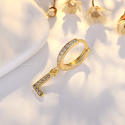 Brass Micro Pave Clear Cubic Zirconia Hoop Earrings WGE85EC-12-1