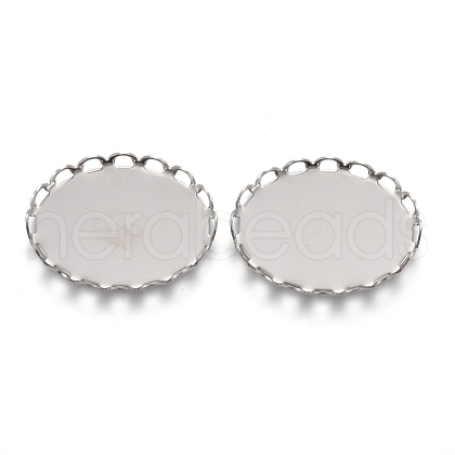 304 Stainless Steel Cabochon Settings STAS-P249-13A-P-1