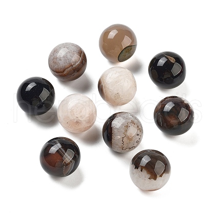Natural Agate Sphere Beads G-G129-01-1