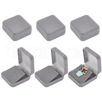 Flocking Plastic Badge Storage Box CON-WH0105-04B-1