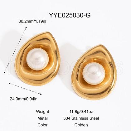Stainless Steel Teardrop Stud Earrings for Women BM0496-1-1