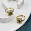 Mother's Day Rings Adjustable Rack Plating Brass Micro Pave Cubic Zirconia Finger Rings for Women RJEW-M028-45G-5