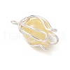 Dyed Natural Selenite Pendants PALLOY-TA00189-02-4