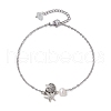 3Pcs 3 Style Turtle & Shell & Starfish Alloy Link Anklets Set with 304 Stainless Steel Cable Chains AJEW-AN00550-2