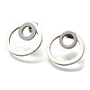 304 Stainless Steel Stud Ring Stud Earrings EJEW-C118-02C-2