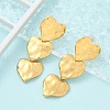 Ion Plating(IP) 304 Stainless Steel Heart Dangle Stud Earrings for Women EJEW-A118-05G-1