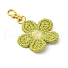 6Pcs 6 Colors Weave Flower Polyester Pendant Decorations X-HJEW-JM02889-5