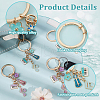 Olycraft 6Pcs 3 Colors Alloy Musical Instruments Keychains KEYC-OC0001-47-4