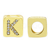 Brass Micro Pave Clear Cubic Zirconia European Beads KK-T030-LA842-KX3-1