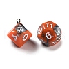 7 Styles Opaque Resin Polyhedral Dice Pendants Set RESI-A029-01T-2