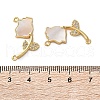 Brass Micro Pave Clear Cubic Zirconia Rose Flower Connector Charms KK-U070-11G-3