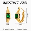 Green Cubic Zirconia Rectangle Hoop Earrings JE936A-3