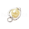 Heart Acrylic Pearl with Alloy Connector Charms PALLOY-JF03399-5