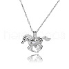 Alloy Horse Cage Pendant Necklace with Synthetic Luminous Stone LUMI-PW0001-002P-B-2