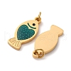 304 Stainless Steel Enamel Pendants STAS-U061-25G-A-2