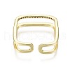 Brass Micro Pave Clear Cubic Zirconia Cuff Rings RJEW-S044-113-NF-4