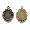 Filigree Wrap Oval Alloy Pendant Cabochon Settings X-PALLOY-N0088-13AB-NF-2