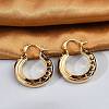 Brass Enamel Hoop Earrings EJEW-P301-05G-3