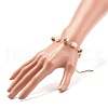 Plastic Pearl & CCB Plastic Nuggets Beaded Bracelet for Women BJEW-JB07959-3
