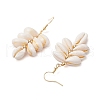 304 Stainless Steel Shell Shape Dangle Earrings EJEW-JE06381-01-4