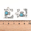 Synthetic Turquoise & Alloy Pendants PALLOY-H146-01AS-E-3