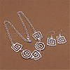 Spiral Square Alloy Necklaces & Dangel Earrings Sets FS-WG00A61-01-1