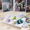 Fingerinspire 2Pcs 2 Colors Cotton Knitting Artificial Flower AJEW-FG0001-91-5