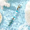 Ocean Theme Alloy Charm & Glass Beads Pendant Decorations HJEW-JM03158-04-1