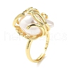 ABS Plastic Pearl Finger Rings RJEW-L128-01G-4