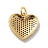 Heart Brass Micro Pave Cubic Zirconia Pendants KK-G419-23G-01-3