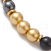 Natural & Synthetic Mixed Gemstone & Alloy Beaded Stretch Bracelet BJEW-JB10127-02-3