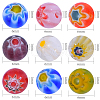 Millefiori Glass Round-Single Flower Bead Strands LAMP-CJ0001-15-2