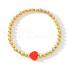 Simple Design Brass Round Beads Stretch Bracelets for Women OB0226-2-2