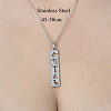201 Stainless Steel Hollow Triangle & Human Pendant Necklace NJEW-OY001-98-3
