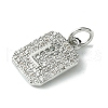 Rack Plating Brass Micro Pave Clear Cubic Zirconia Charms KK-G501-01L-P-2