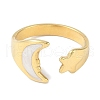 Ion Plating(IP) 304 Stainless Steel Enamel Cuff Finger Rings RJEW-L107-082G-01-2