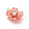 Handmade Glass Seed Beaded Sakura Pendants PALLOY-MZ00763-04-3