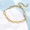 304 Stainless Steel Oval Link Chain Anklets AJEW-A057-06G-3