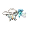 26Pcs Transparent Epoxy Resin & Transparent Acrylic & Faux Suede Tassel Keychain KEYC-JKC01202-26-3