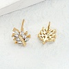 Chic Leaf Brass Stud Earrings ZB9921-3