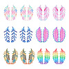  48Pcs 6 Colors Ion Plating(IP) 201 Stainless Steel Filigree Pendants STAS-TA0001-87-2