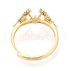 Brass Micro Pave Cubic Zirconia Adjustable Ring Settings KK-T076-09G-3
