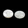 Carved Natural White Shell Cabochons SSHEL-N038-06B-04-2