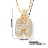 Elegant Brass Micro Pave Clear Cubic Zirconia 3D Initial Necklaces DV4415-7-1